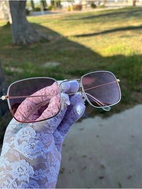 Gold Frame Pink Lens Women's Sunglasses